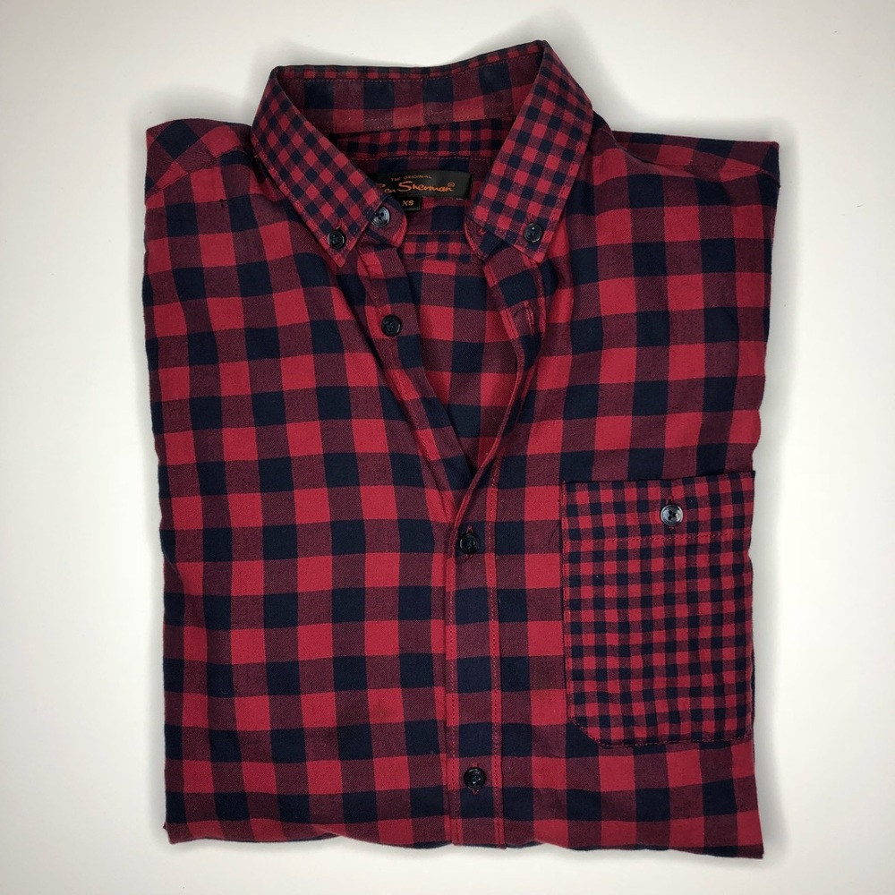 Red Checkered Ben Sherman Preloved Button Down - image 1
